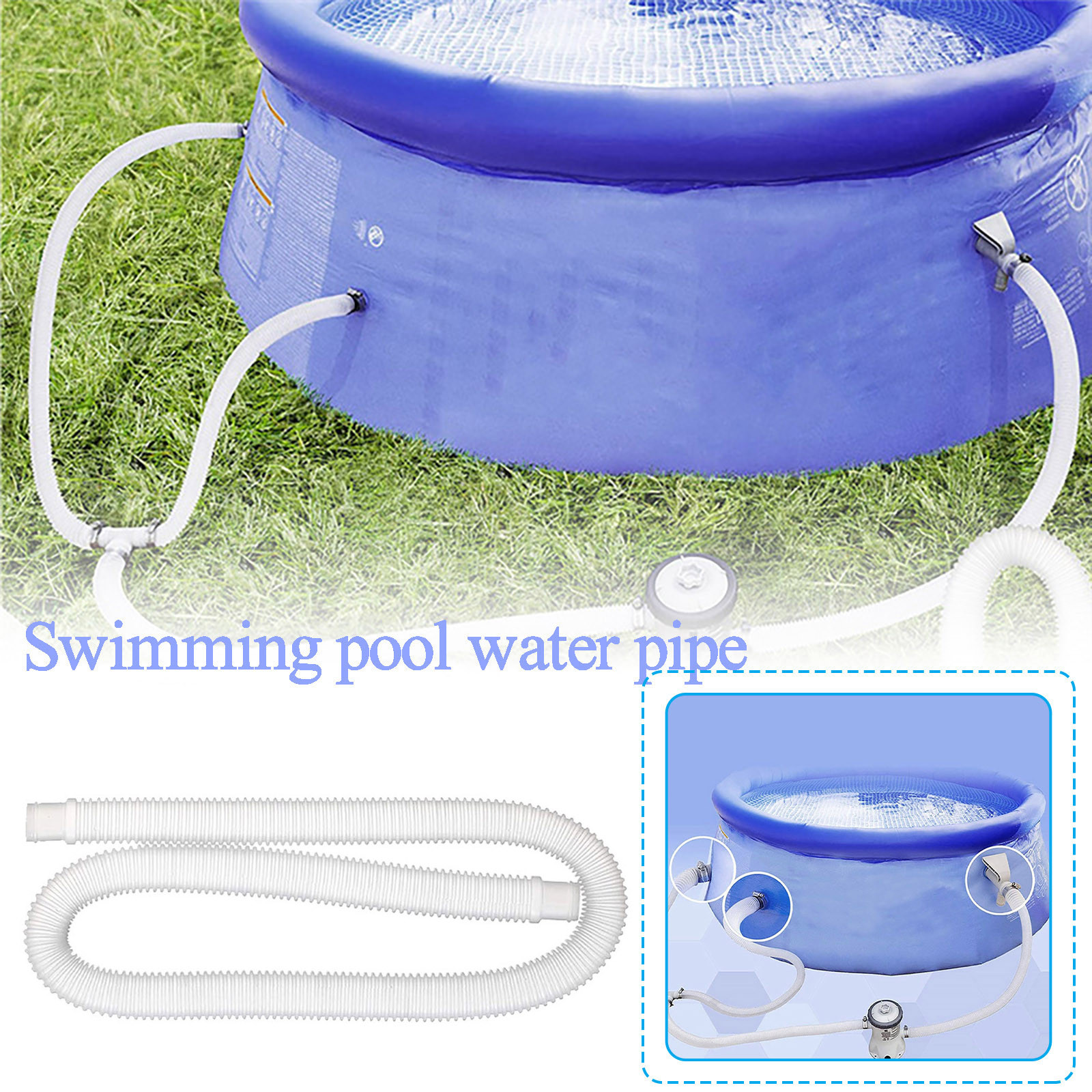 Replacement Hose for Above Ground Pools 39inch Long Accessory Pool Pump Replacement Hose Filter Pool Pump Replacement Hose 1.25 inch Diameter